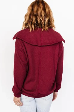 Outlet Baltic Born Shiloh Half Zip Pullover | Burgundy