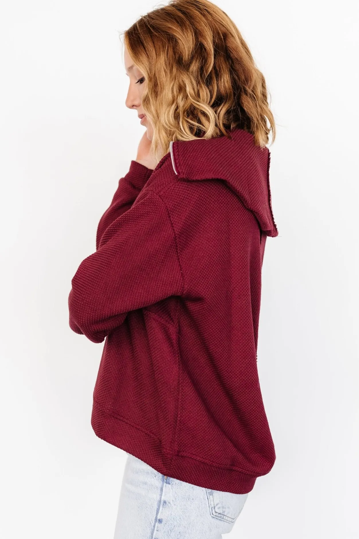 Outlet Baltic Born Shiloh Half Zip Pullover | Burgundy