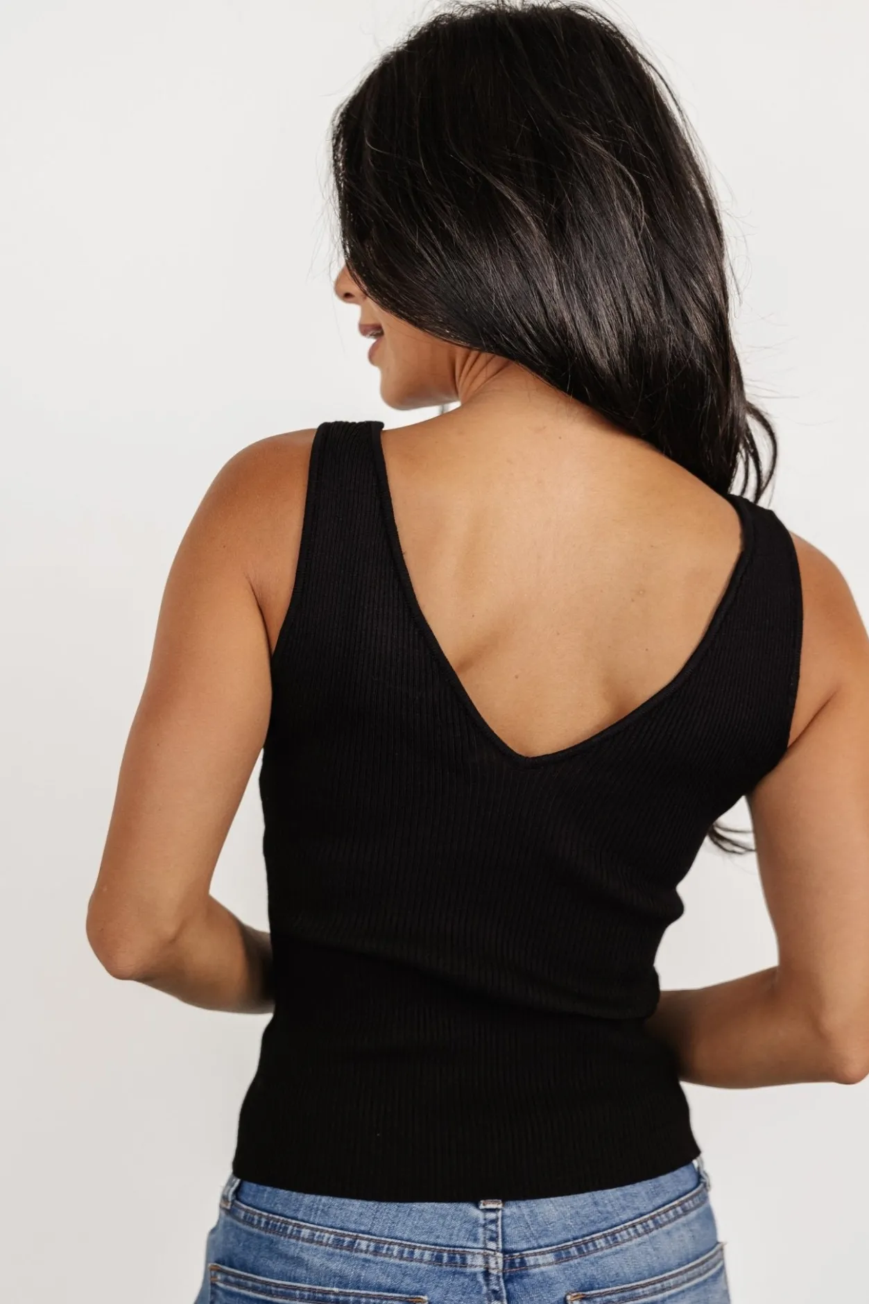 Best Baltic Born Sia Ribbed V Neck Tank Top | Black