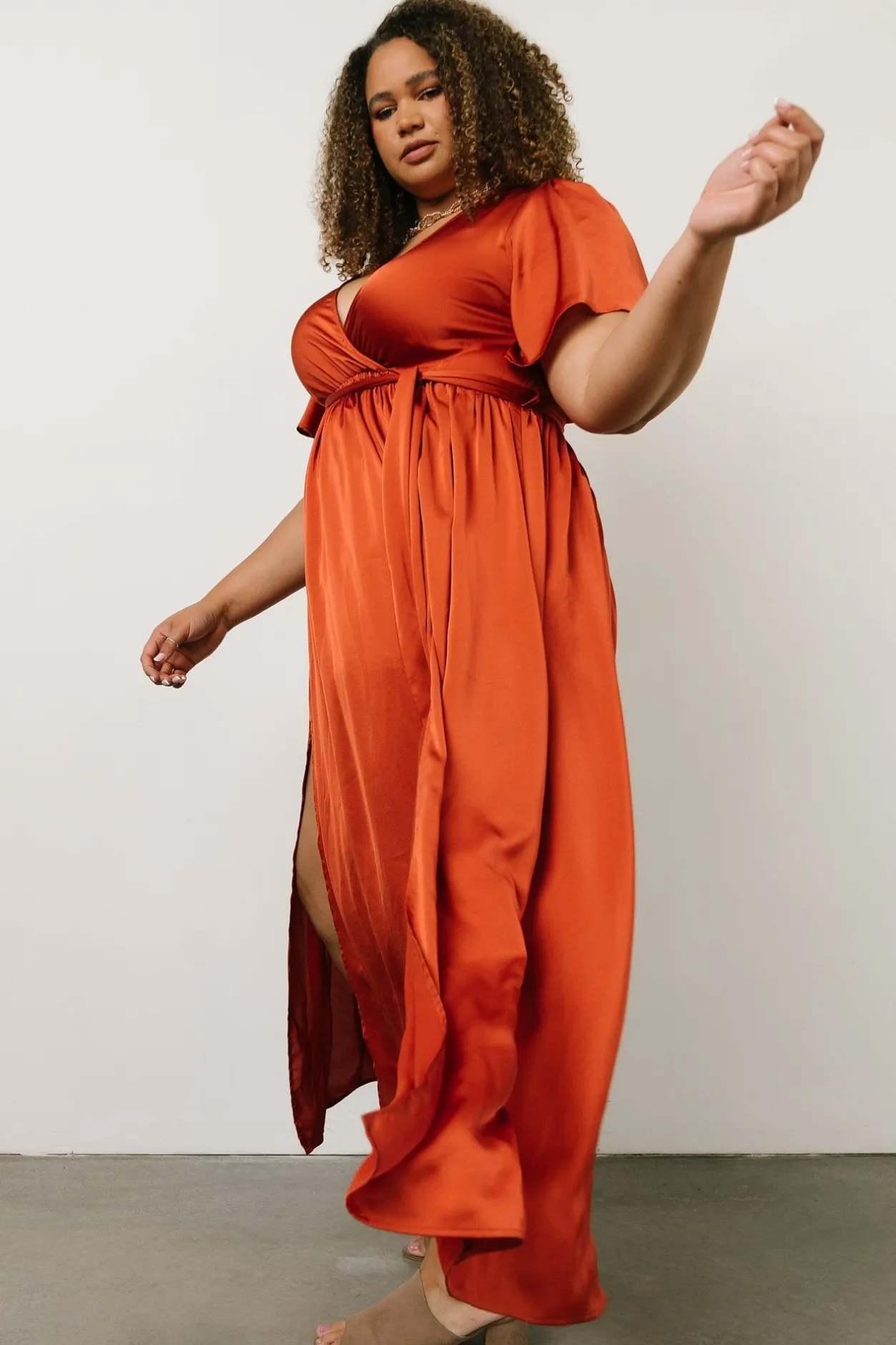Best Baltic Born Sicily Satin Maxi Dress | Rust