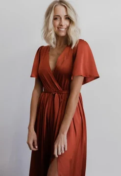 Best Baltic Born Sicily Satin Maxi Dress | Rust