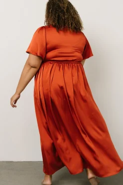 Best Baltic Born Sicily Satin Maxi Dress | Rust