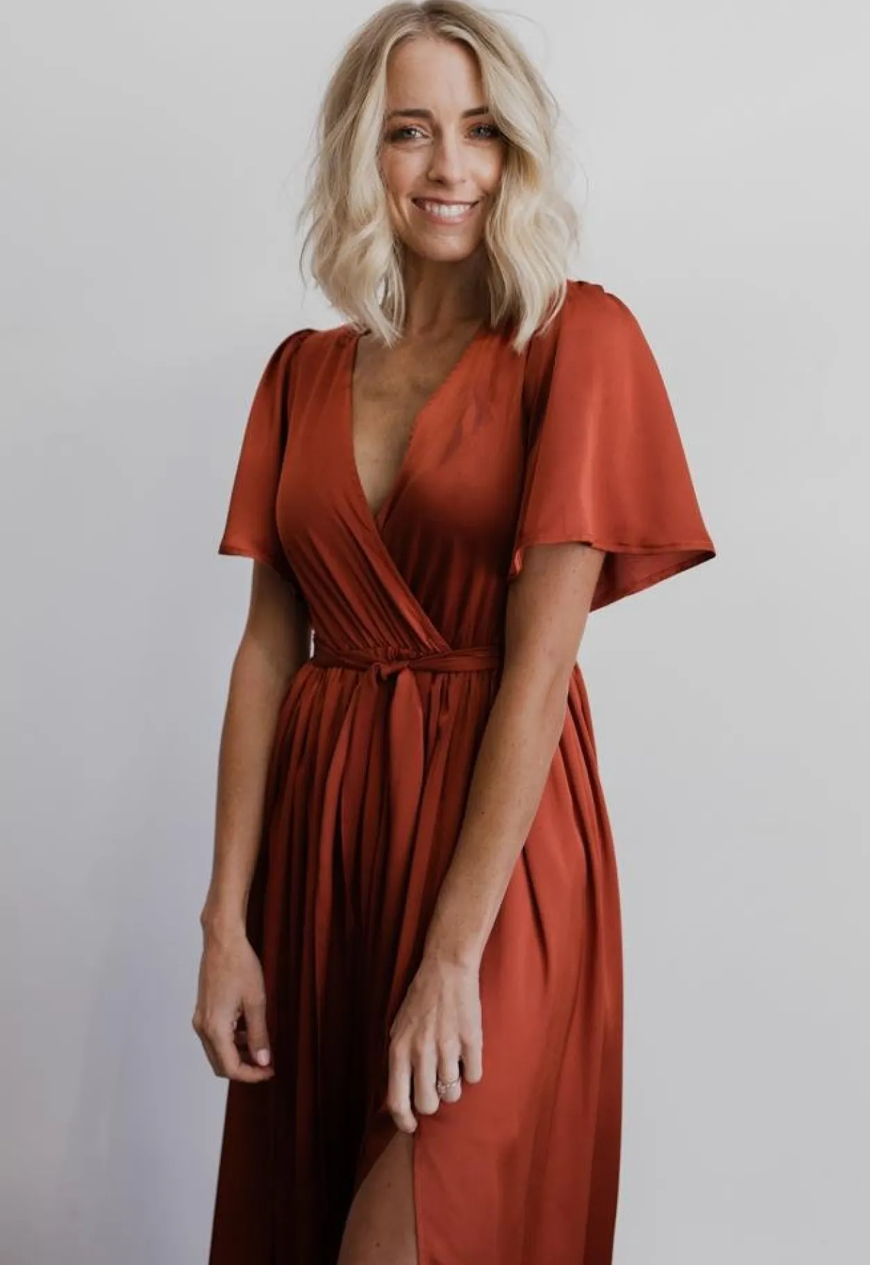 Best Baltic Born Sicily Satin Maxi Dress | Rust