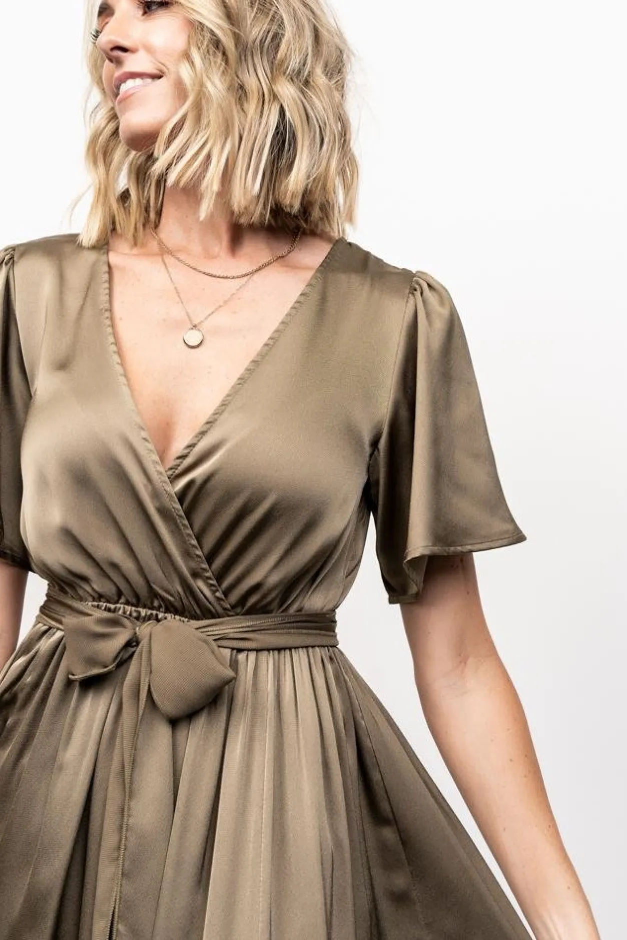 Fashion Baltic Born Sicily Satin Maxi Dress | Olive