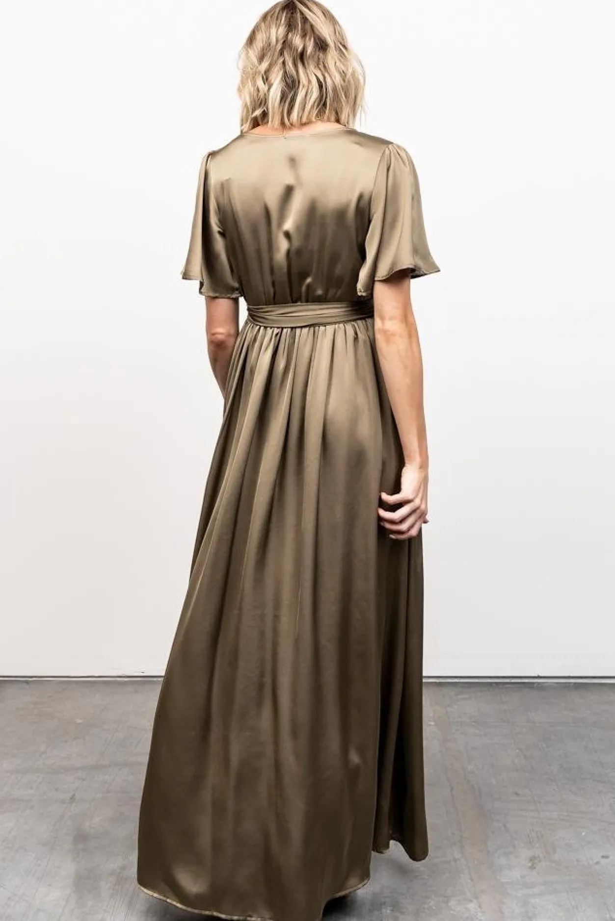 Fashion Baltic Born Sicily Satin Maxi Dress | Olive