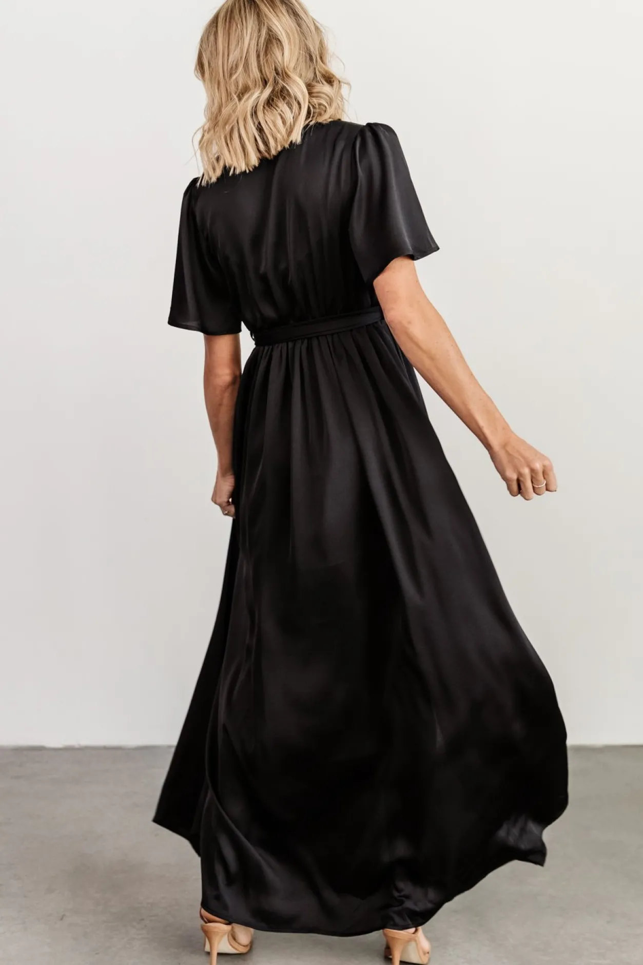 Discount Baltic Born Sicily Satin Maxi Dress | Black