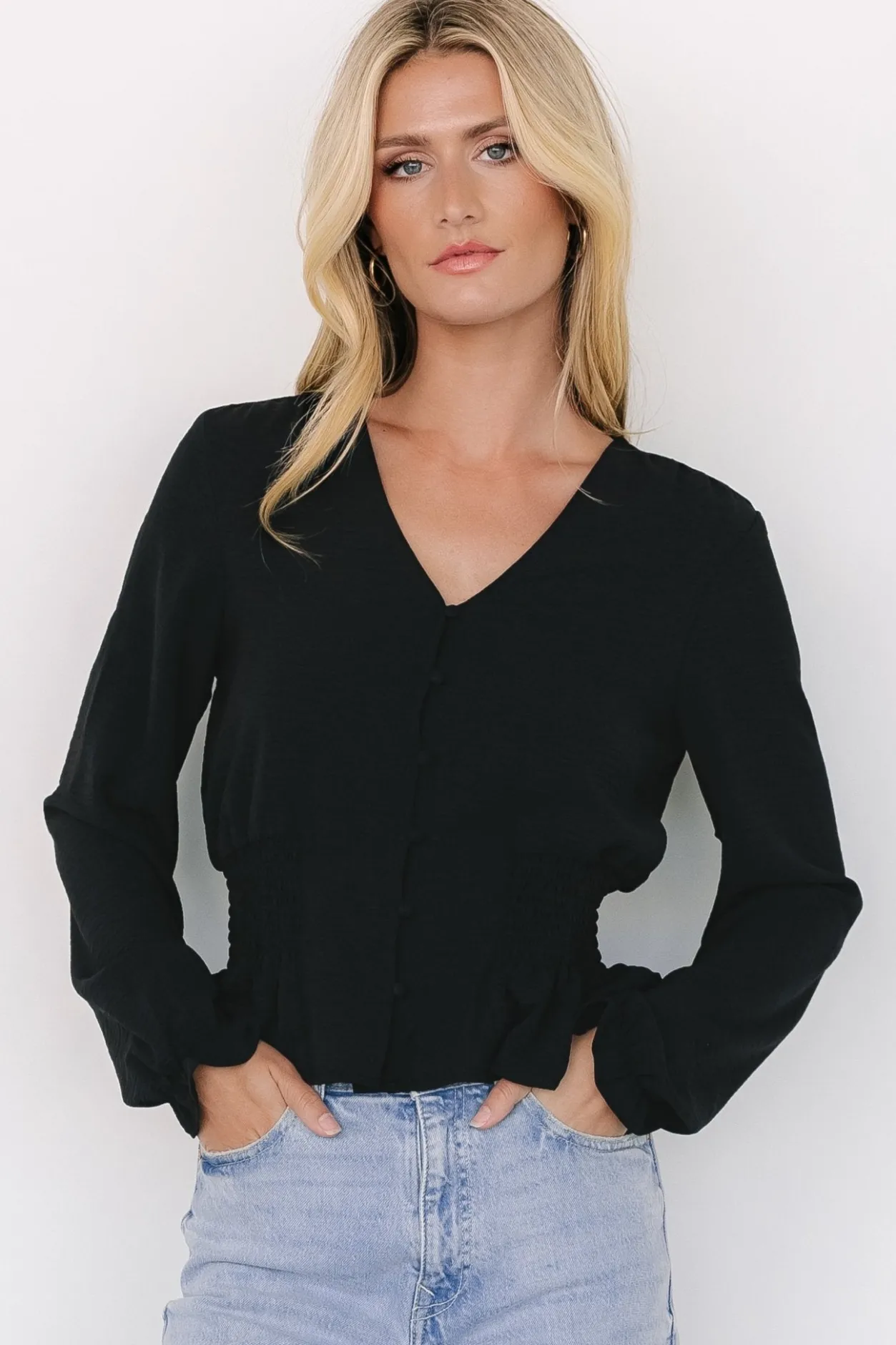 Outlet Baltic Born Siena Button Top | Black