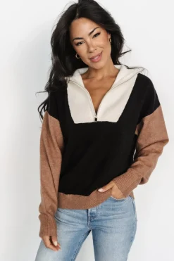 Online Baltic Born Sigrid Half-Zip Sweater | Black Multi BlackMulti