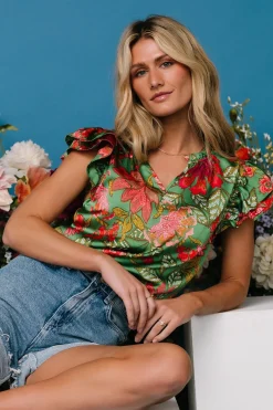 Online Baltic Born Skyler Ruffle Top | Green Multi GreenMulti