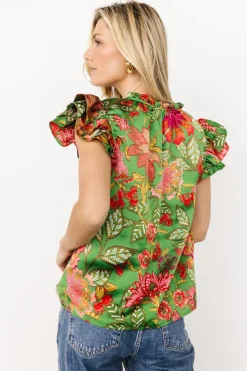 Online Baltic Born Skyler Ruffle Top | Green Multi GreenMulti