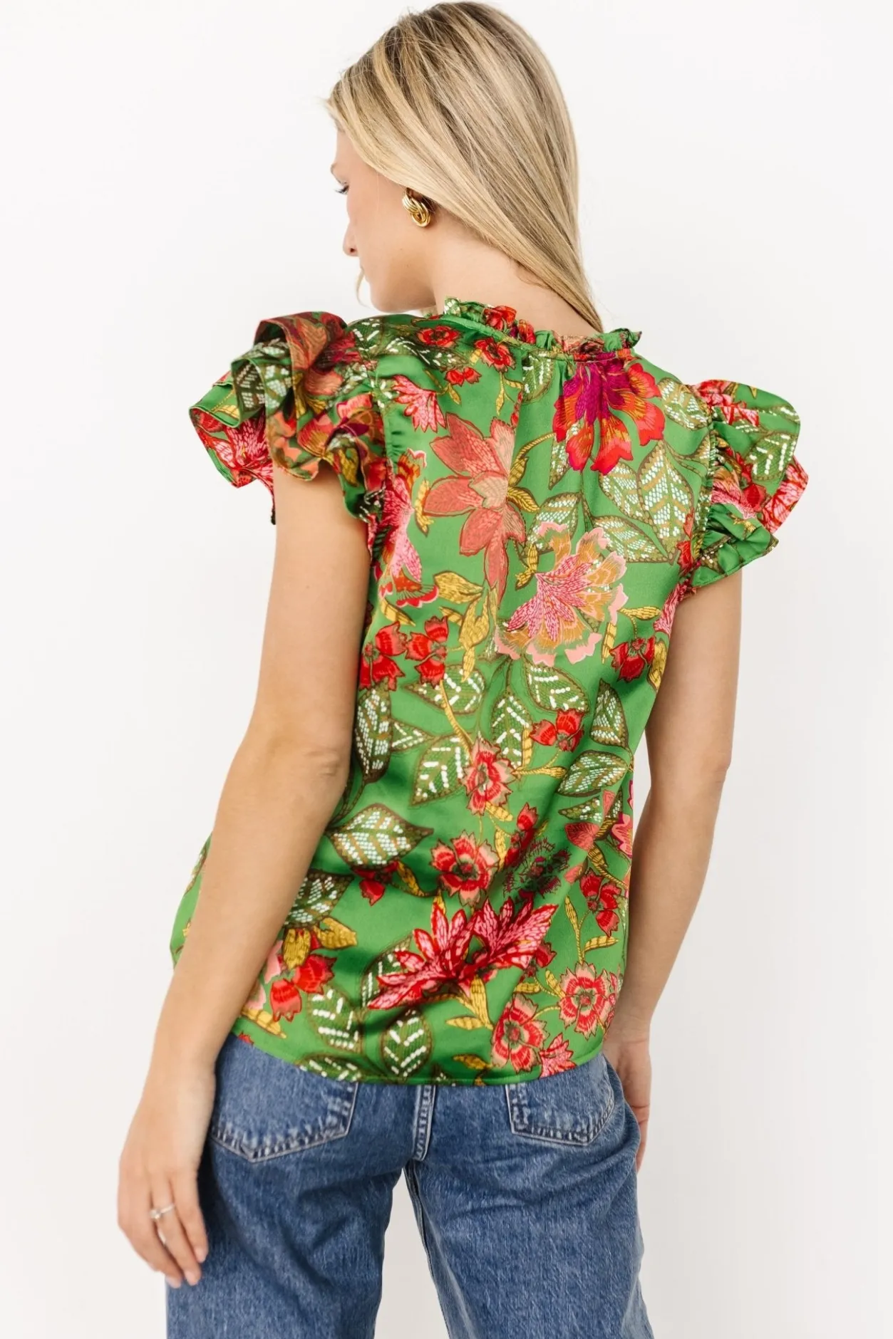 Online Baltic Born Skyler Ruffle Top | Green Multi GreenMulti