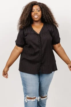 New Baltic Born Sloane Button Top | Black