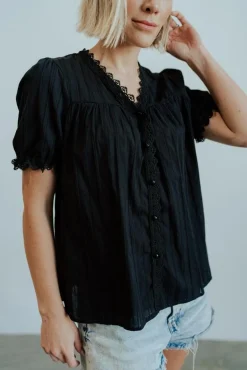 New Baltic Born Sloane Button Top | Black