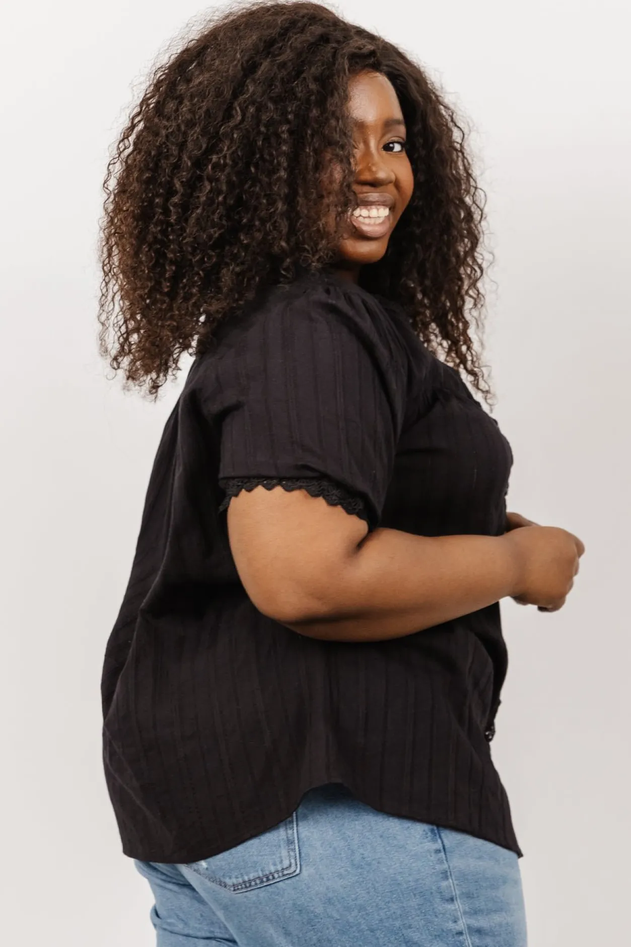 New Baltic Born Sloane Button Top | Black