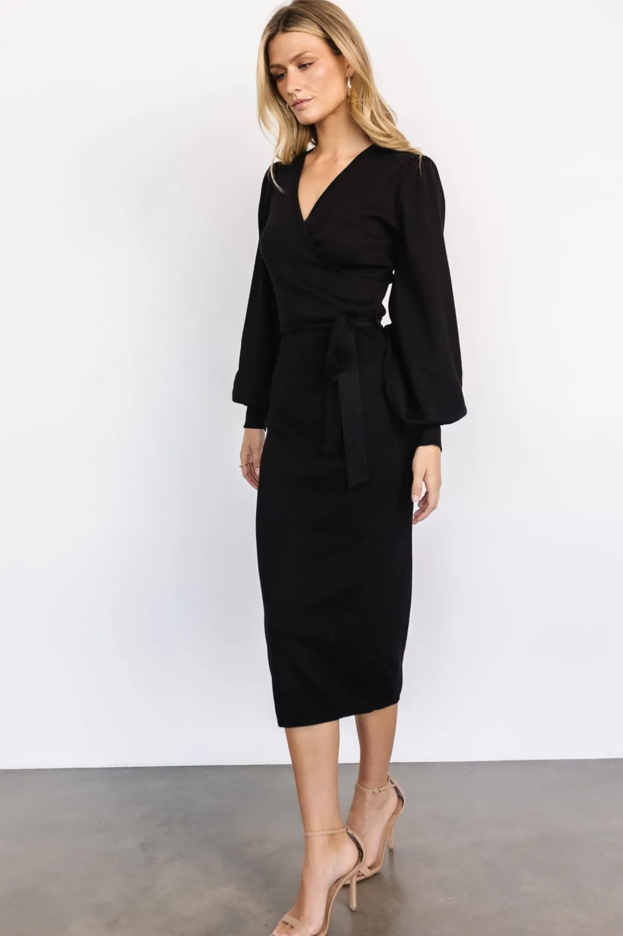 Hot Baltic Born Soho Bubble Sleeve Sweater Dress | Black