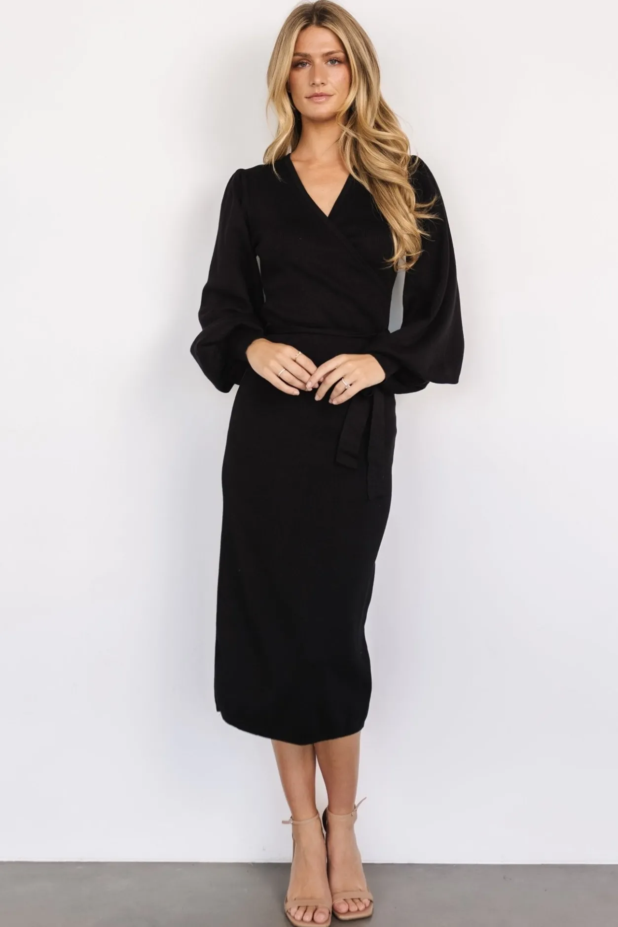 Hot Baltic Born Soho Bubble Sleeve Sweater Dress | Black
