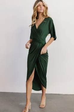 Hot Baltic Born Solana Ruched Dress | Hunter Green HunterGreen