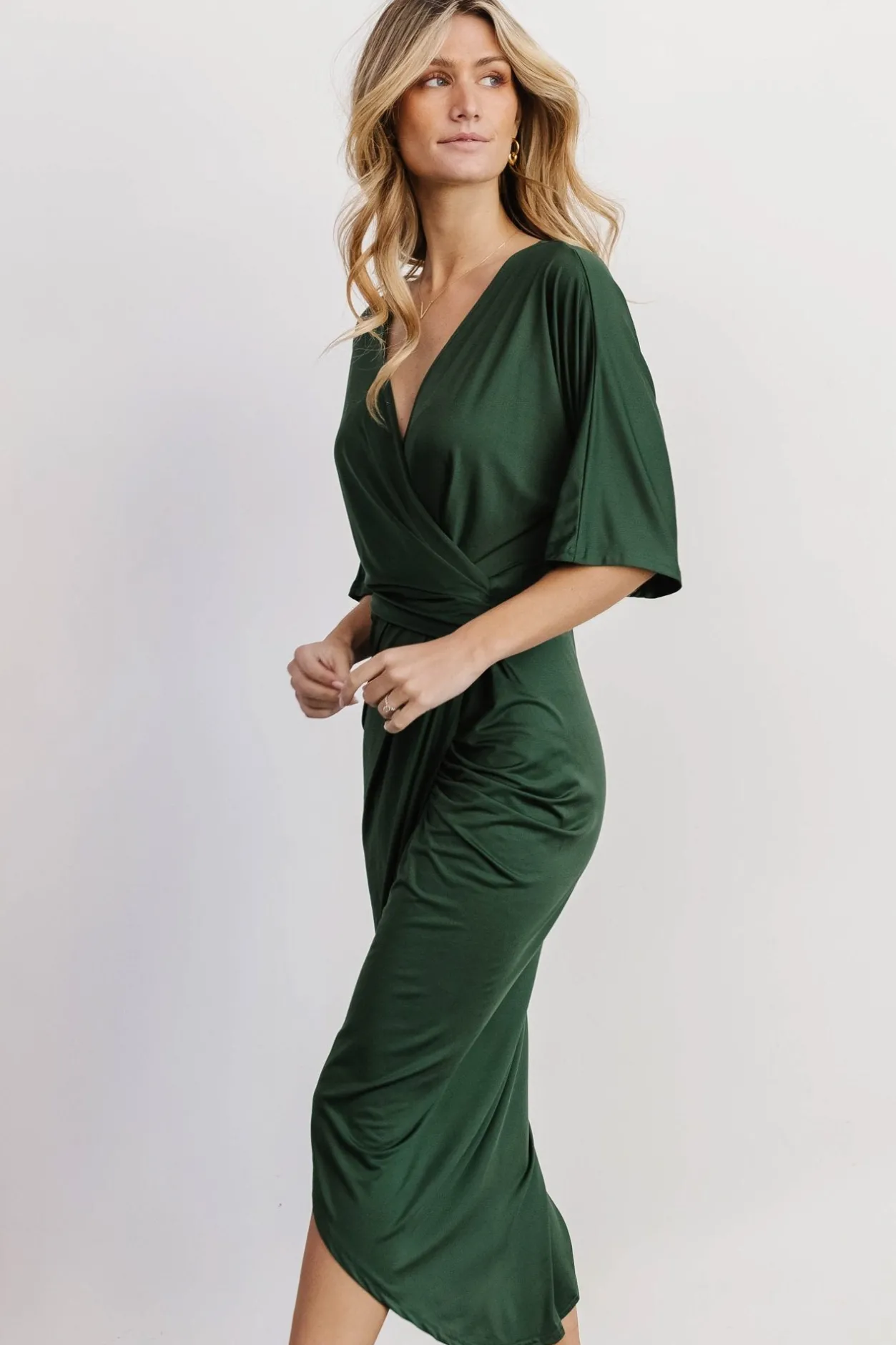 Hot Baltic Born Solana Ruched Dress | Hunter Green HunterGreen