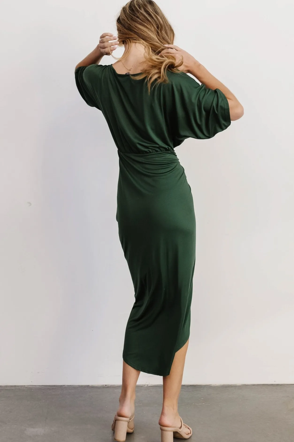 Hot Baltic Born Solana Ruched Dress | Hunter Green HunterGreen