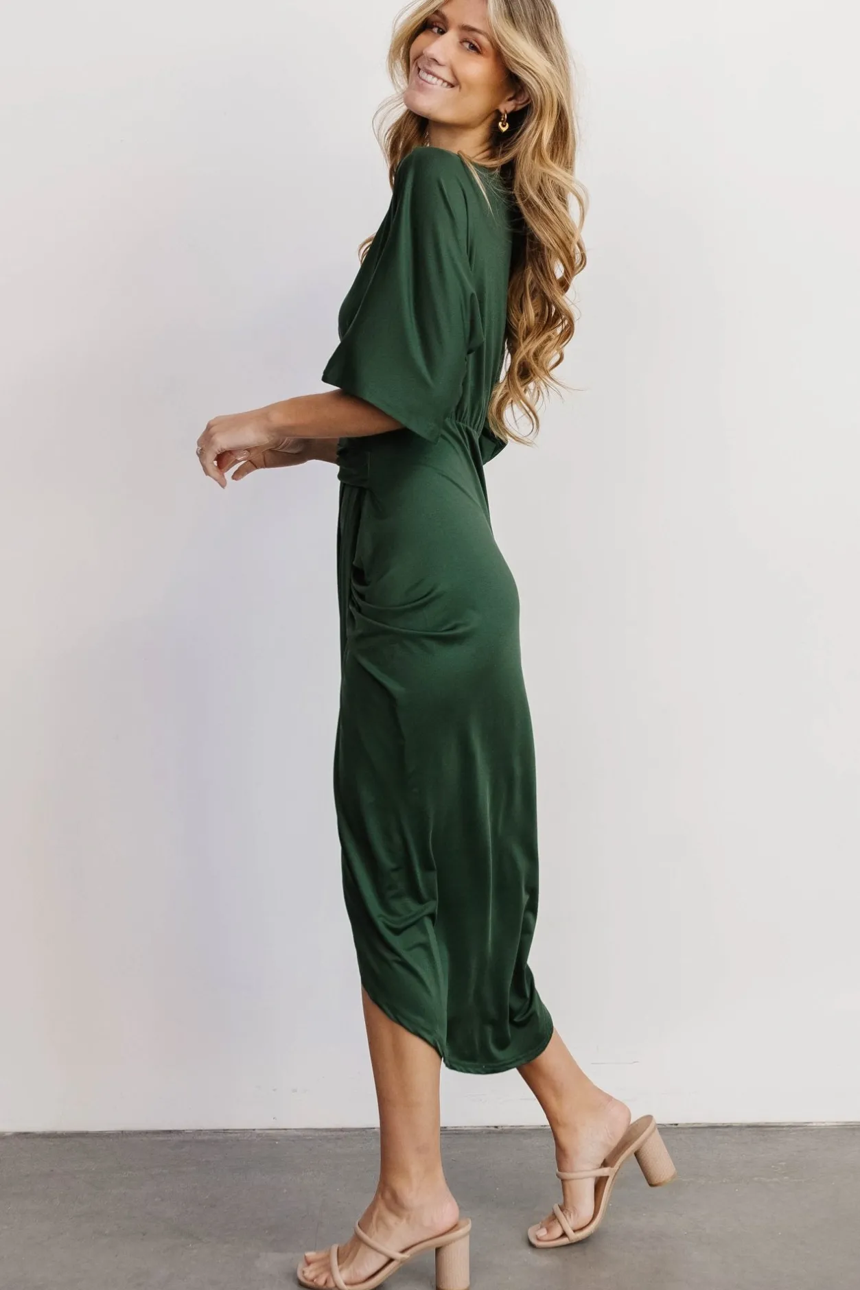 Hot Baltic Born Solana Ruched Dress | Hunter Green HunterGreen