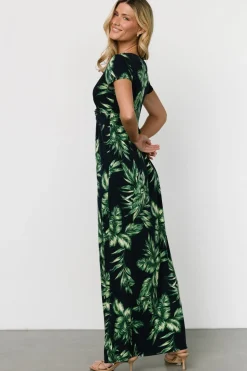 Online Baltic Born Soleil Maxi Dress | Black Leaf Print BlackLeafPrint