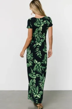 Online Baltic Born Soleil Maxi Dress | Black Leaf Print BlackLeafPrint