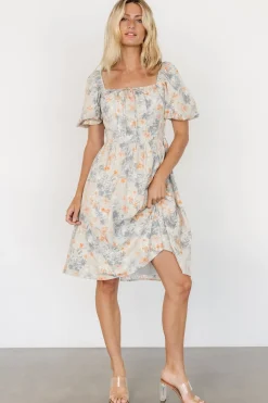 Fashion Baltic Born Sonnet Short Dress | Dusty Blue Print DustyBluePrint