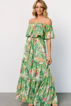 Online Baltic Born Sonoma Off Shoulder Maxi Dress | Green Multi GreenMulti