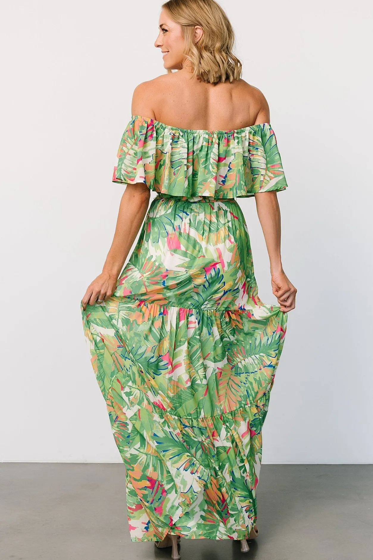 Online Baltic Born Sonoma Off Shoulder Maxi Dress | Green Multi GreenMulti