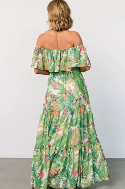 Online Baltic Born Sonoma Off Shoulder Maxi Dress | Green Multi GreenMulti