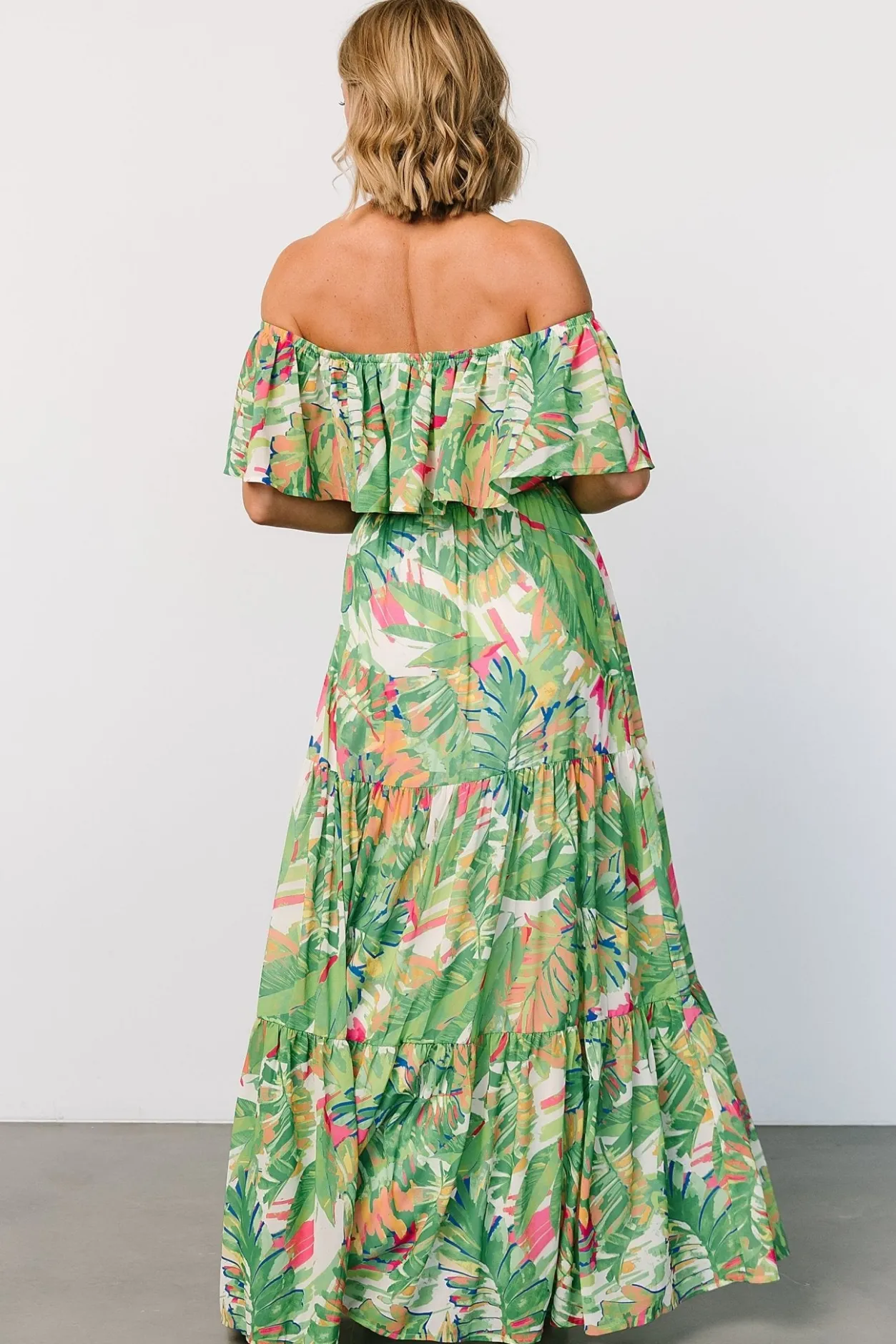 Online Baltic Born Sonoma Off Shoulder Maxi Dress | Green Multi GreenMulti