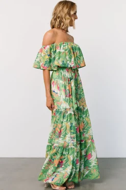 Online Baltic Born Sonoma Off Shoulder Maxi Dress | Green Multi GreenMulti