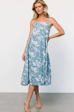 Clearance Baltic Born Sonora Midi Dress | Dusty Blue Print DustyBluePrint