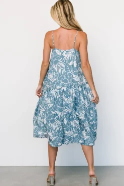 Clearance Baltic Born Sonora Midi Dress | Dusty Blue Print DustyBluePrint