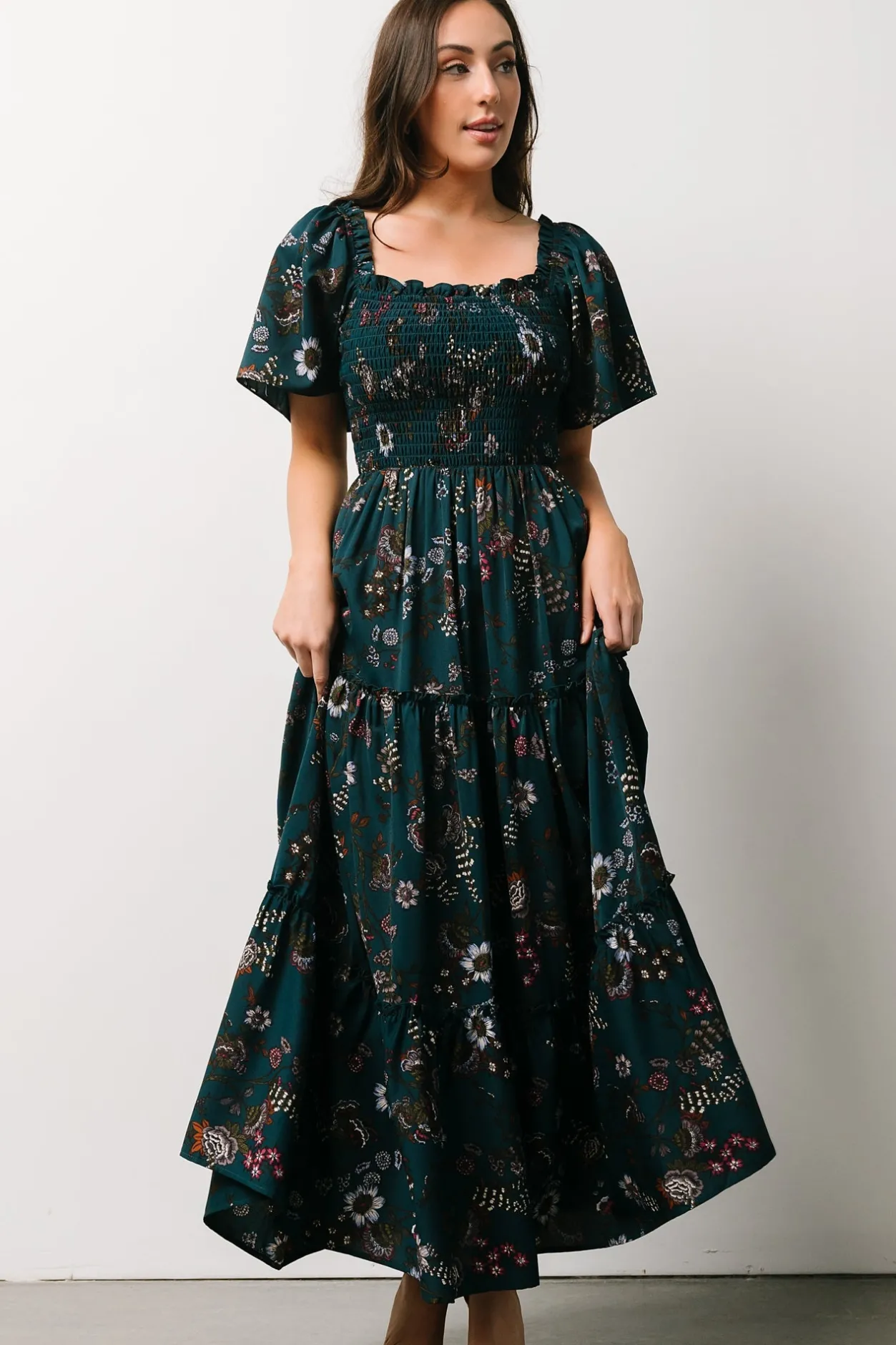 Fashion Baltic Born Southampton Smocked Maxi Dress | Jade Blossom JadeBlossom