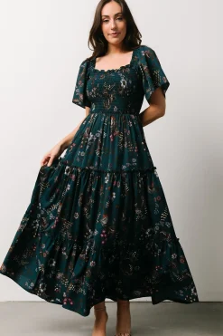 Fashion Baltic Born Southampton Smocked Maxi Dress | Jade Blossom JadeBlossom