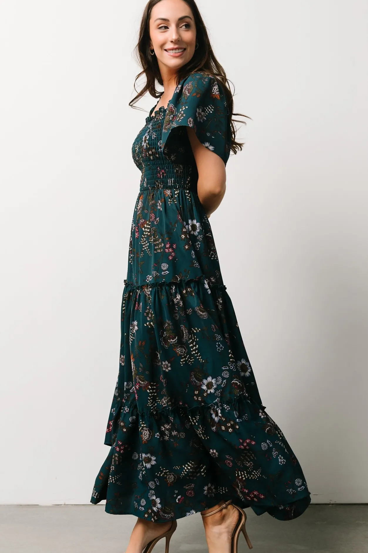 Fashion Baltic Born Southampton Smocked Maxi Dress | Jade Blossom JadeBlossom