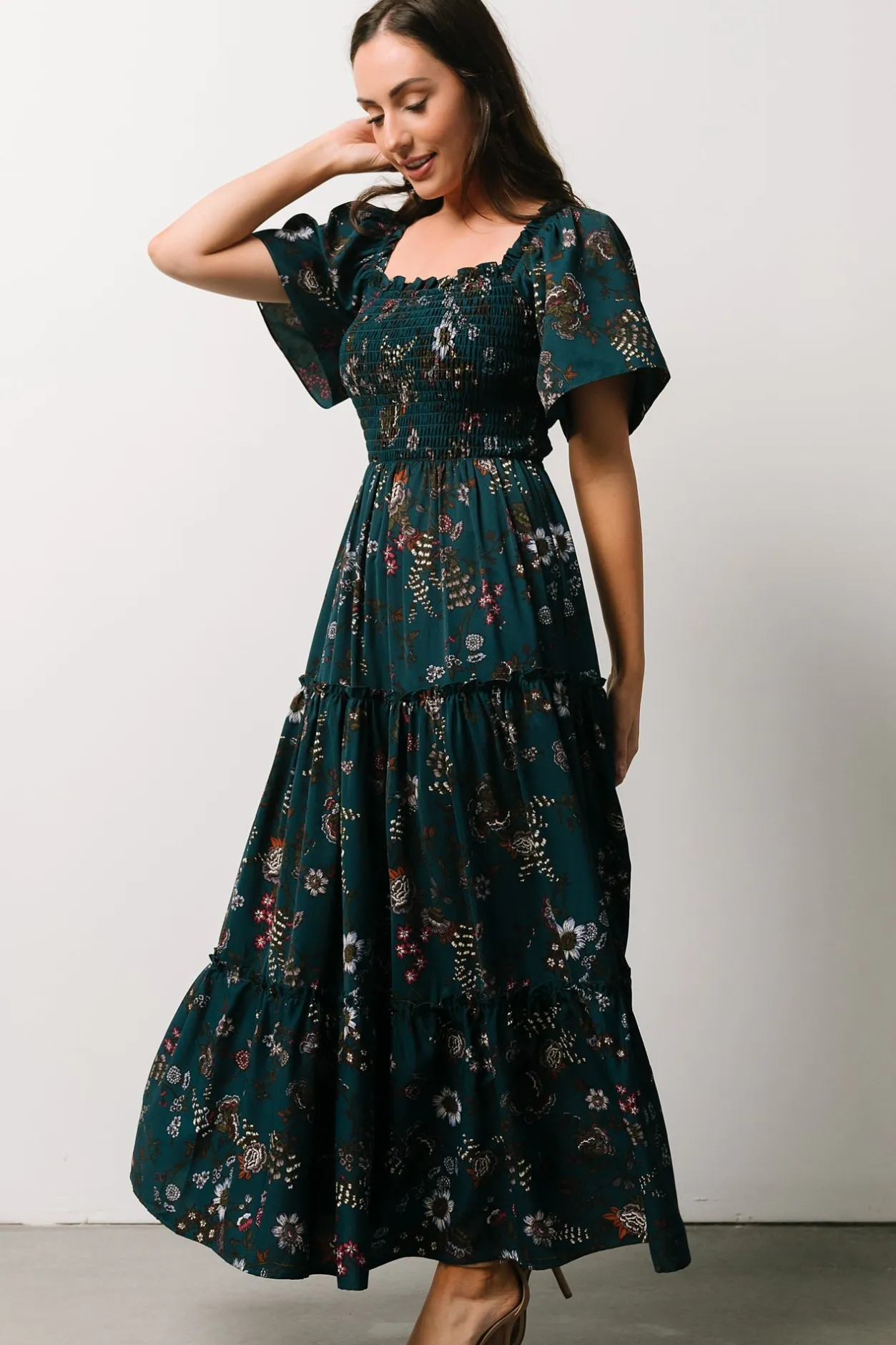 Fashion Baltic Born Southampton Smocked Maxi Dress | Jade Blossom JadeBlossom
