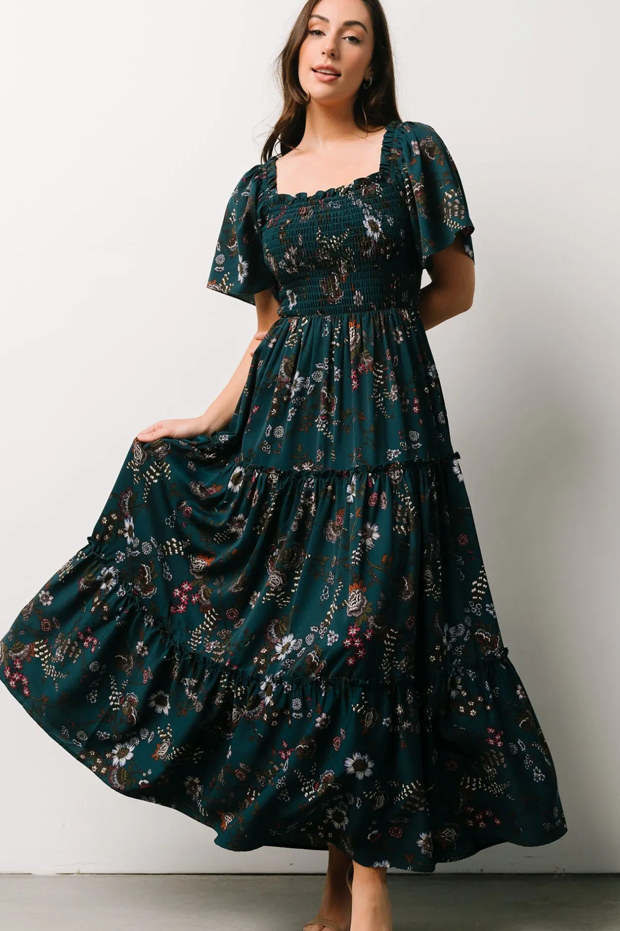 Fashion Baltic Born Southampton Smocked Maxi Dress | Jade Blossom JadeBlossom