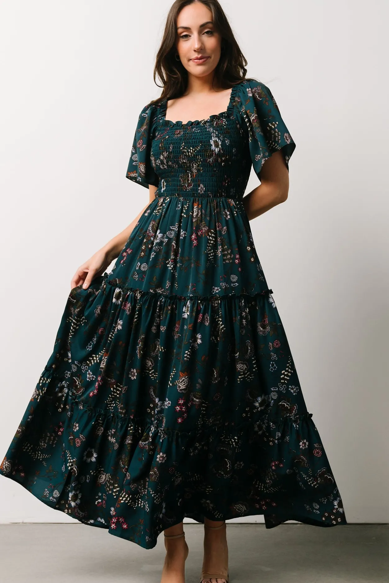 Fashion Baltic Born Southampton Smocked Maxi Dress | Jade Blossom JadeBlossom