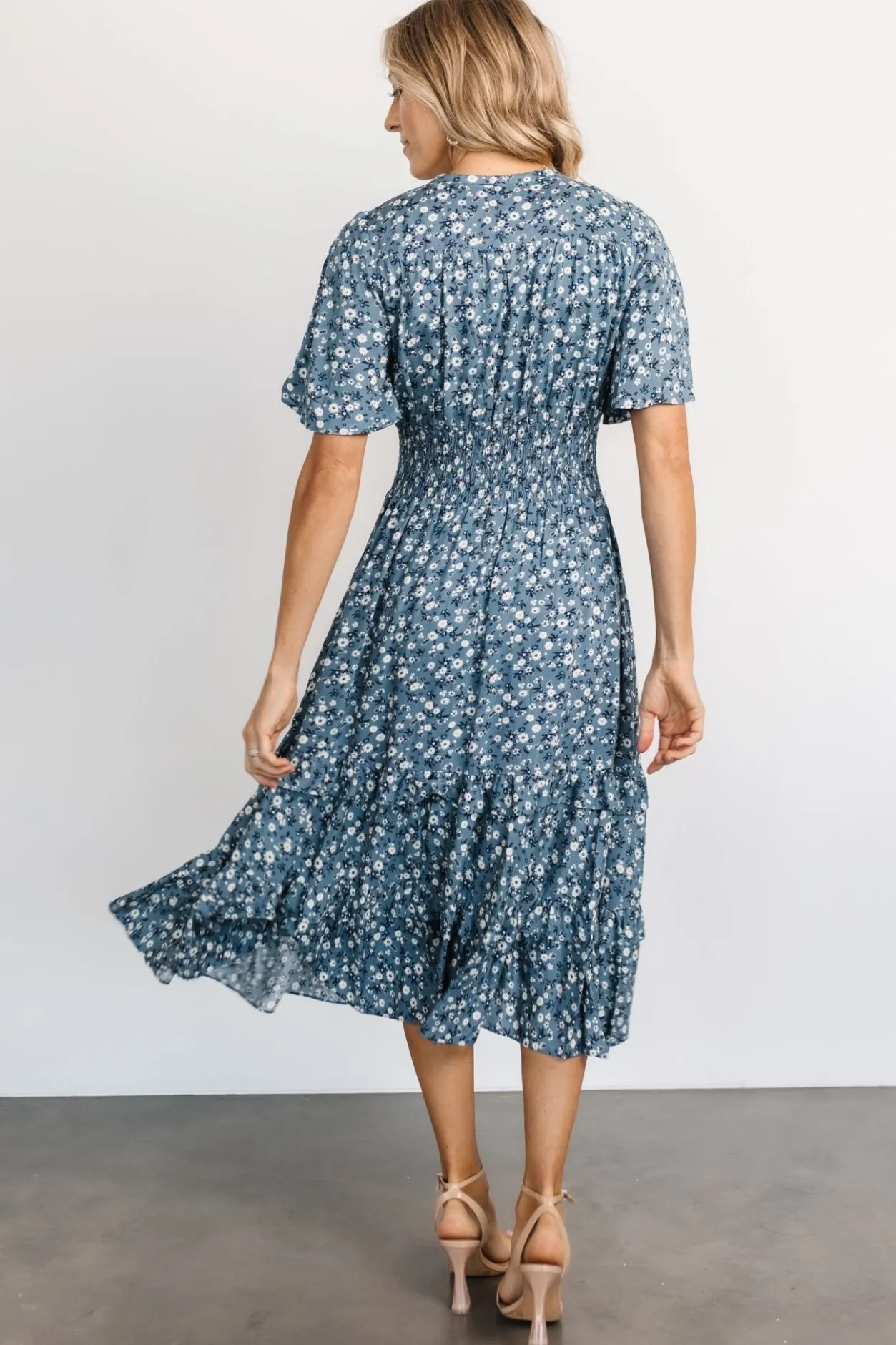 Clearance Baltic Born Spell Boho Midi Dress | Blue Floral BlueFloral