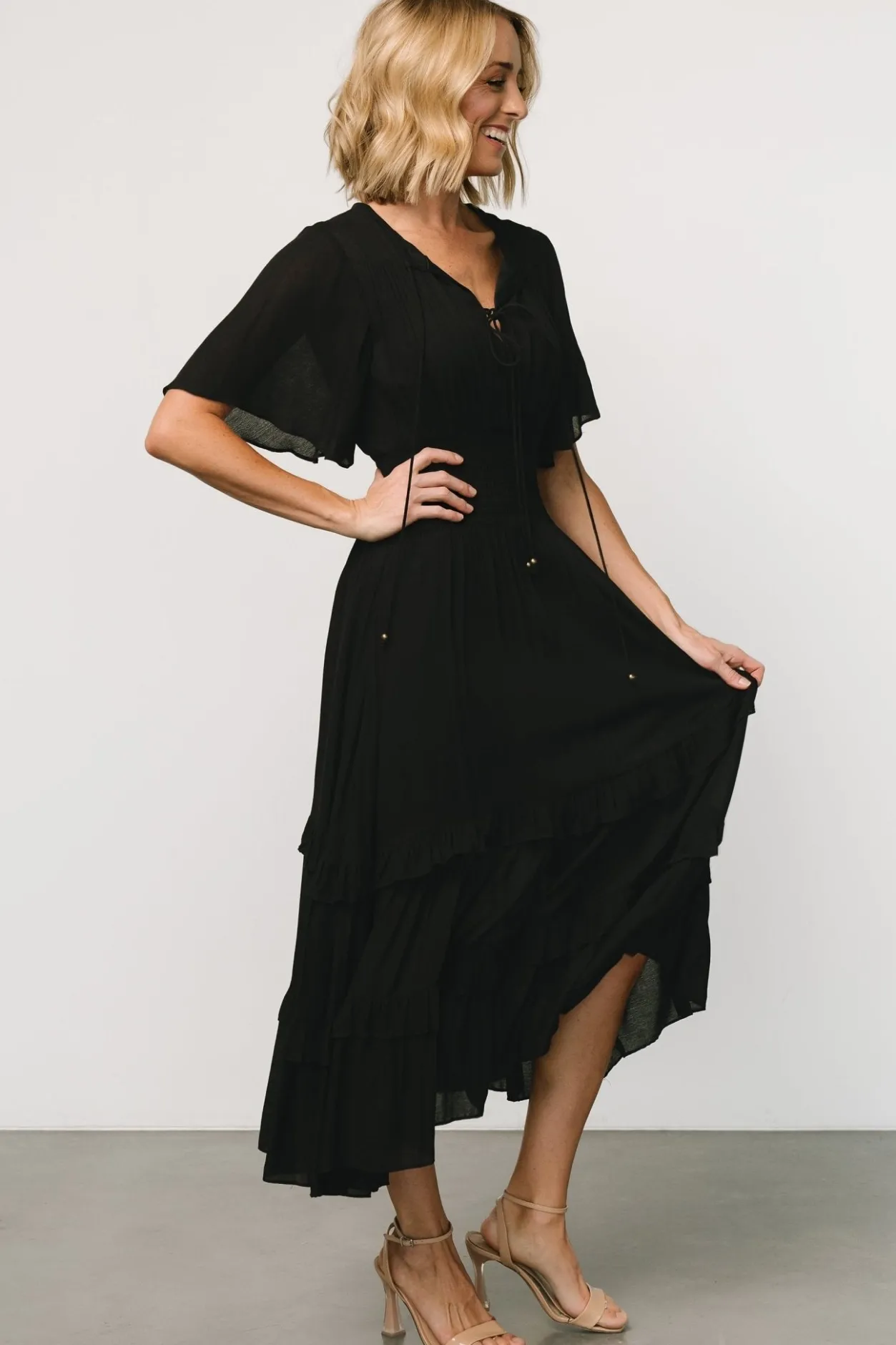 Online Baltic Born Spell Boho Midi Dress | Black
