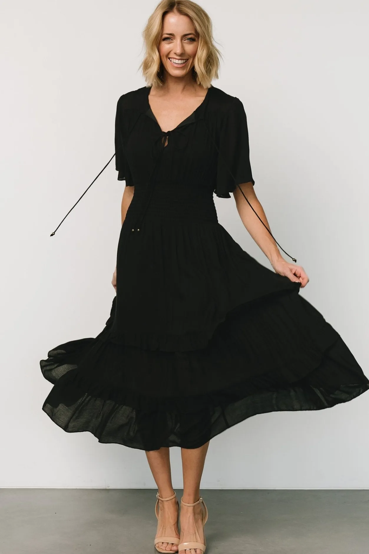 Online Baltic Born Spell Boho Midi Dress | Black