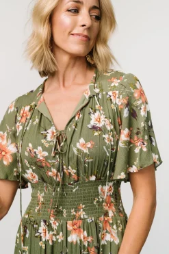 Sale Baltic Born Spell Boho Midi Dress | Olive Floral OliveFloral