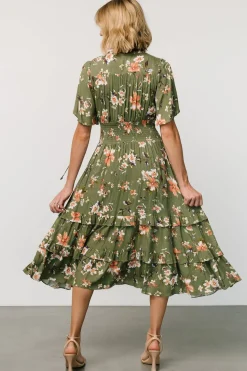 Sale Baltic Born Spell Boho Midi Dress | Olive Floral OliveFloral
