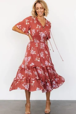 Hot Baltic Born Spell Boho Midi Dress | Terracotta Floral TerracottaFloral