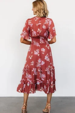 Hot Baltic Born Spell Boho Midi Dress | Terracotta Floral TerracottaFloral
