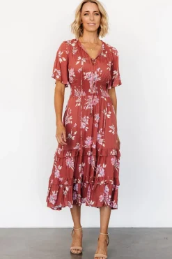 Hot Baltic Born Spell Boho Midi Dress | Terracotta Floral TerracottaFloral