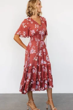 Hot Baltic Born Spell Boho Midi Dress | Terracotta Floral TerracottaFloral