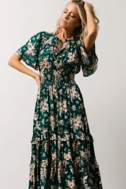 Discount Baltic Born Spell Boho Midi Dress | Topaz + Blush Floral Topaz+BlushFloral